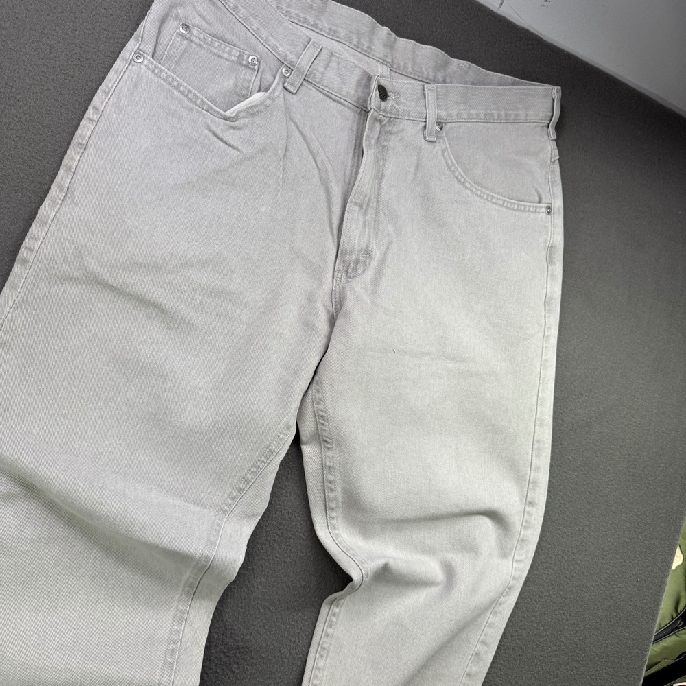 Vintage Lee Riveted Jeans Mens 36x30 (34) Gray Denim Straight Regular 90s Grunge - Picture 12 of 12